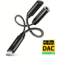 AXAGON ADA-HCPD - USB-C na 3.5mm jack - Hi-Res DAC audio adaptér, 384kHz/32bit, stereo, PD 60W 3A