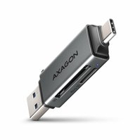 AXAGON CRE-DAC, USB-C + USB-A, 5 Gbps - MINI čtečka karet, 2-slot & lun SD/microSD, podpora UHS-I - CRE-DAC
