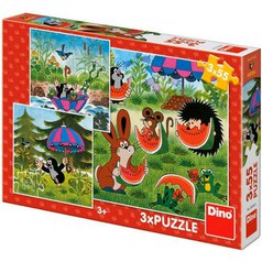 Dino KRTEK a paraplíčko skládačka Krteček 3 x 55 dílků.jpg
