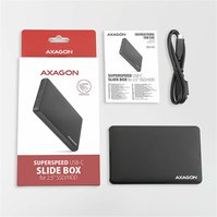 AXAGON EE25-SLC, USB-C 3.2 Gen 1 - SATA 6G 2.5" SLIDE box, bezšroubkový, černý - EE25-SLC