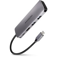 AXAGON HMC-5 - USB 3.2 Gen 1 hub, porty 2x USB-A, HDMI, SD/ microSD slot, PD 100W, kabel USB-C 20cm