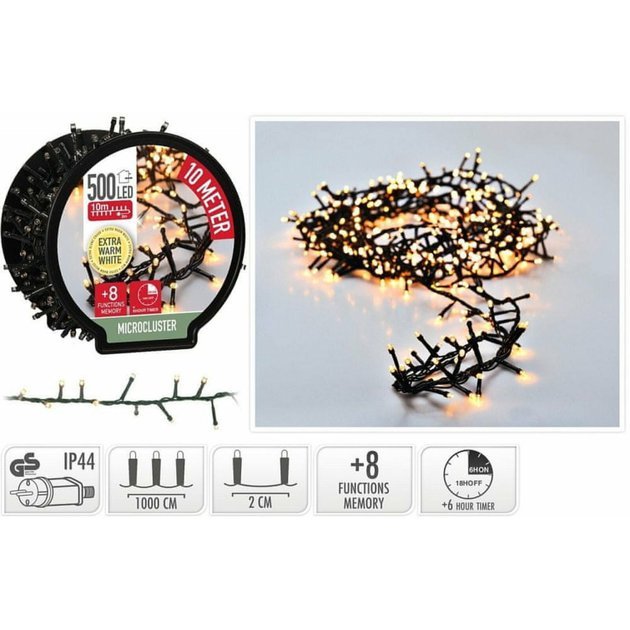 HOMESTYLING Vánoční světelný řetěz teplá bílá 500 LED  10 m.jpg