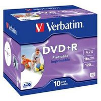 43508 - VERBATIM DVD+R Printable/Jewel/16x/4.7GB - 10 pack