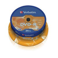 43522 - VERBATIM DVD-R Spindle/General Retail/16x/4.7GB  - 25 pack