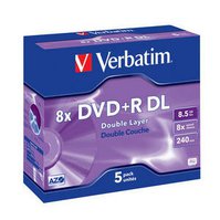 43541 - VERBATIM DVD+R DoubleLayer/Jewel/8x/8,5GB - 5 pack