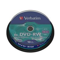VERBATIM DVD-RW Spindle/4x/4.7GB - 10 pack  (43552)