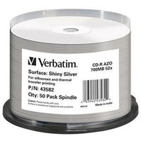 VERBATIM CD-R Spindle/Crystal/DLP/52x/700MB  - 50 pack  (43343)