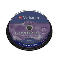 43666 - VERBATIM DVD+R DL 8x 8.5GB Matt Silver surface/spindle - 10 pack