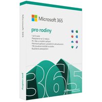 Microsoft 365 pro rodiny - CZ, předplatné na 12 měsíců, ESD, 6GQ-00092, nová licence