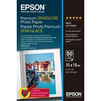 C13S041765 - EPSON Premium Semigloss Photo Paper, 10 x 15cm, 251g/m2 - 50 listů