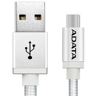 ADATA Micro USB kabel pletený 1m - stříbrný   AMUCAL-100CMK-CSV