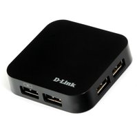 D-Link DUB-H4/E - aktivní hub, 4 porty USB 2.0 - černý