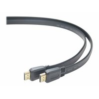 PremiumCord HDMI v1.4 High Speed + Ethernet kabel, zlacené konektory, 1m, plochý - kphdmep1