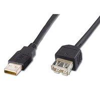 PremiumCord USB 2.0 Prodlužovací kabel, konektory A-A, délka 0,5m černý - kupaa05bk