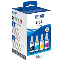 C13T66464A - EPSON sada inkoustových nádržek 664 pro EcoTank L382, L3050, L1300 - CMYK Multipack, originál