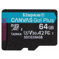 KINGSTON Canvas Go! Plus 64GB Micro SDXC Class 10, UHS-I, U3, V30, A2, 170R/70W + Adapter - SDCG3/64GB